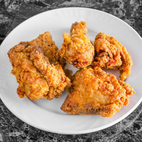 Fried chicken serving